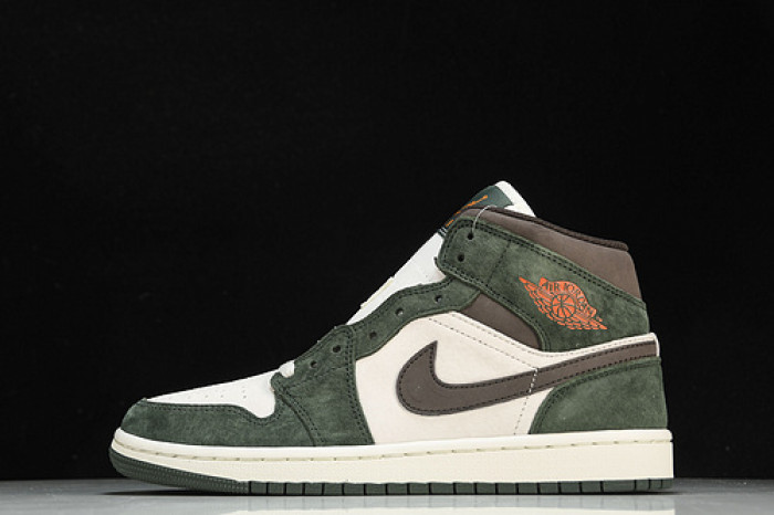 Air Jordan 1 Mid Green Moss Grey 554766-002