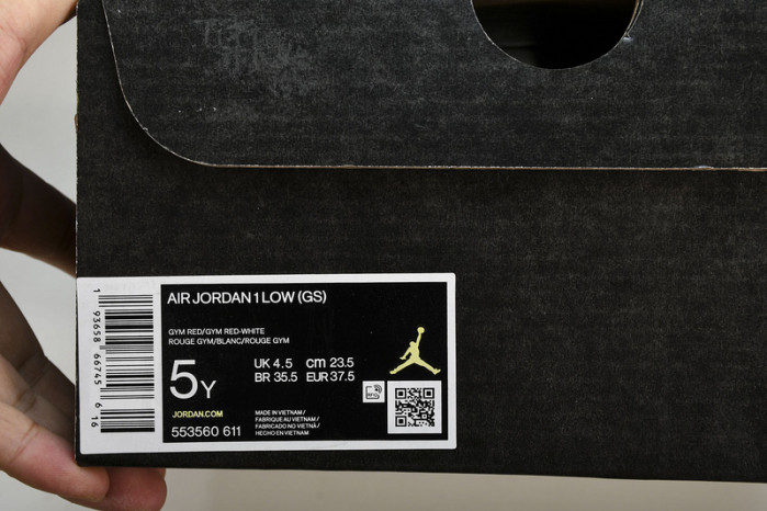 Air Jordan 1 Low GS“Gym Red” 553560-611