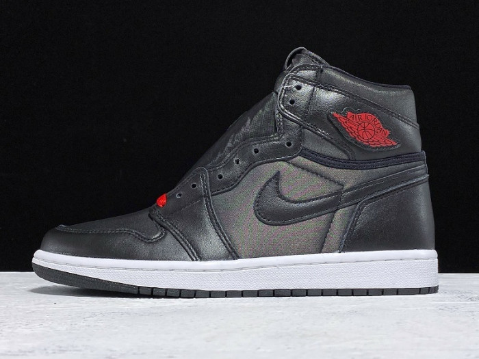 AIR JORDAN 1 SATIN BLACK GYM RED 555088-060