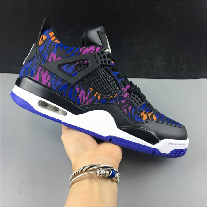 AIR JORDAN 4 BLACK WHITE RUSH VIOLET RACER BLUE BQ9043-005