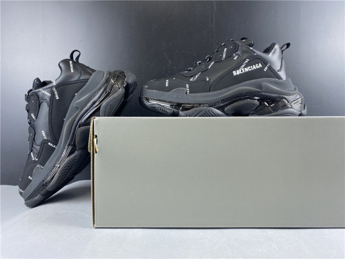 blen triple s black Ba*len*cia*ga with balen letter 541624 w09ol