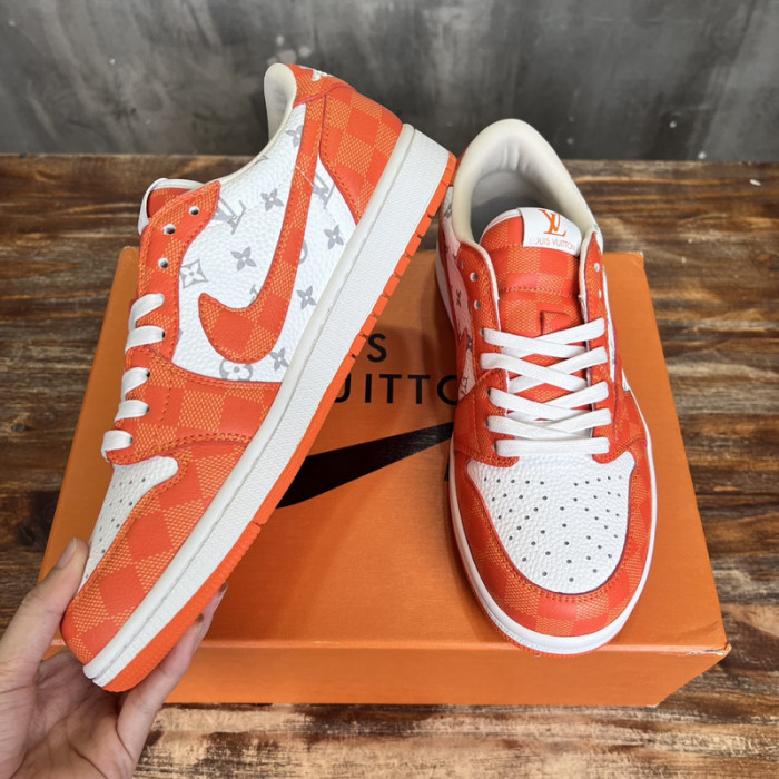 L.V # & AJ1 joint model inverted hook sneakers