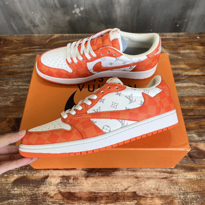 L.V # & AJ1 joint model inverted hook sneakers