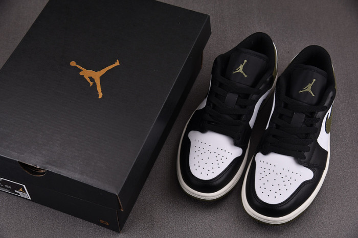 Air Jordan 1 Low Black Toe Medium Olive 553558-092