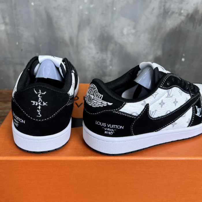 L.V # & AJ1 joint model inverted hook sneakers