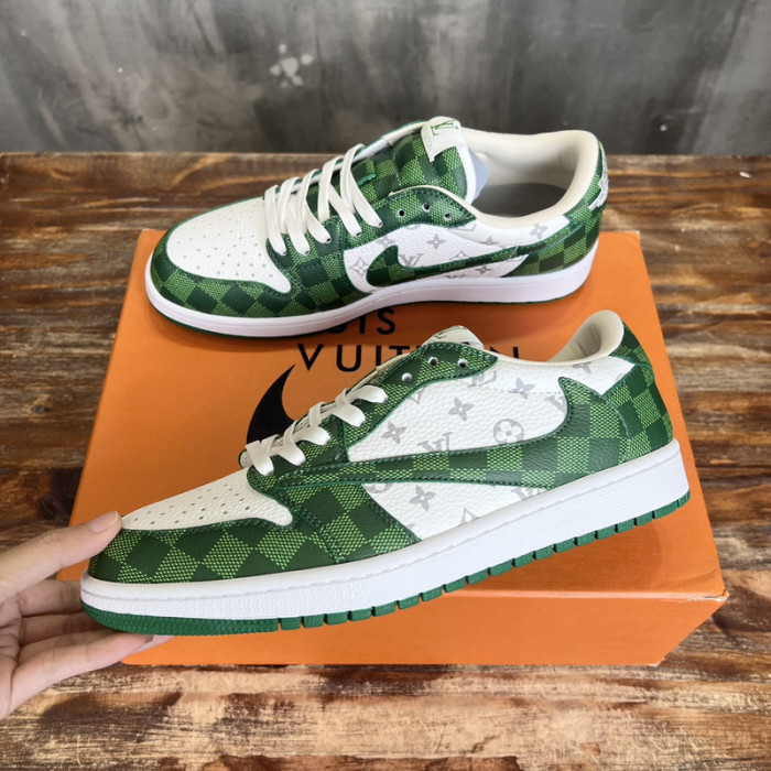 L.V # & AJ1 joint model inverted hook sneakers