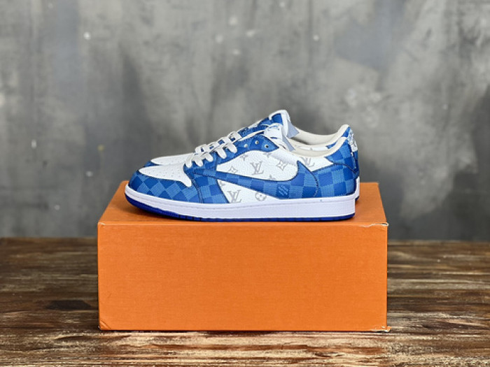 L.V # & AJ1 joint model inverted hook sneakers