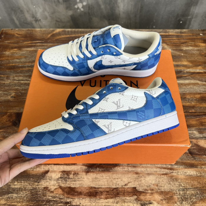 L.V # & AJ1 joint model inverted hook sneakers